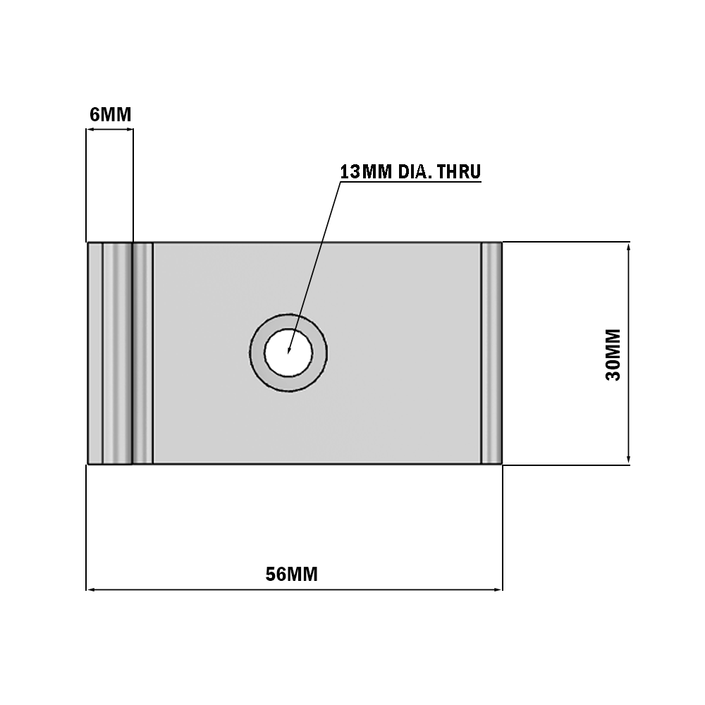 34-030-1 MODULAR SOLUTIONS FLOOR FASTENING ALUMINUM BRACKET 30MM WIDE X 140MM TALL